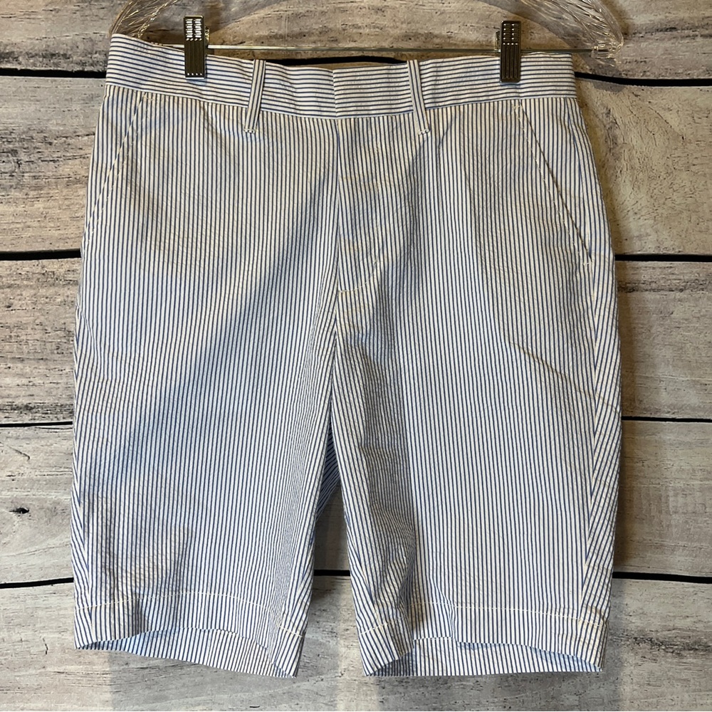 Crewcuts Blue White Cotton Seersucker Shorts Size 16 Boys Classic Summer